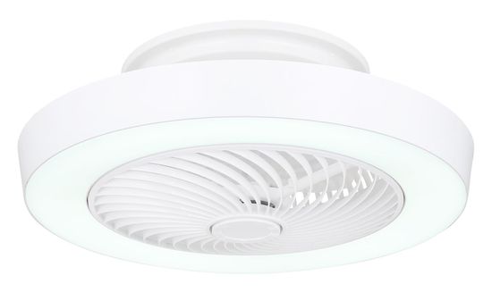 Globo Domey LED Deckenventilator 40W CCT Weiß, Aluminium Fernbedienung Nachtlicht 20,6cm 03633