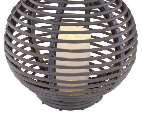 Globo Solarleuchte LED Solarleuchte 0,06W Warmweiß IP44 Rattan 23cm 33283