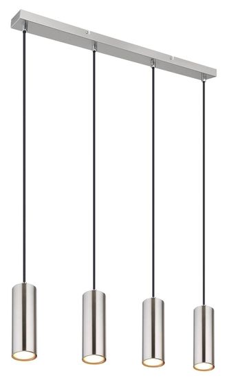 Globo Robby LED Hängeleuchte 4-fach 3W Warmweiß Nickel Matt, Metall Ø6cm 57911-4HLMDS