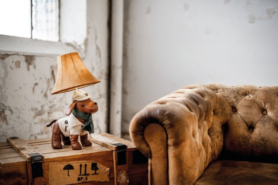 Happy Lamps, Spike der selbstbewusste Jagdhund, LED Tischleuchte, handgefertigt