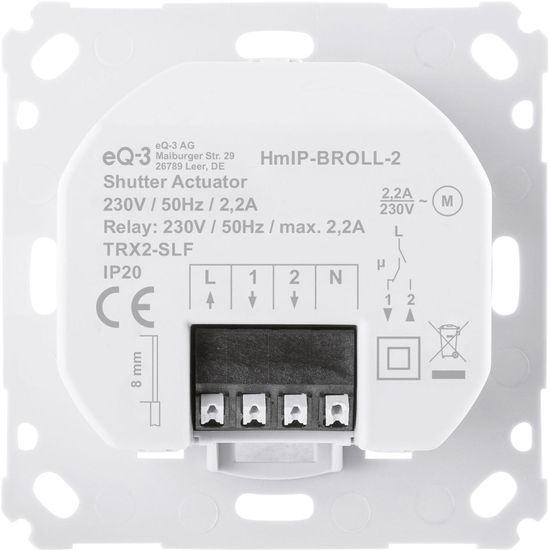 Homematic IP Rollladenaktor für Markenschalter HmIP-BROLL 151322A0