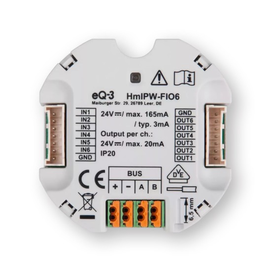 Homematic IP Wired IO Modul Unterputz - 6-fach HmIPW-FIO6 152482A0