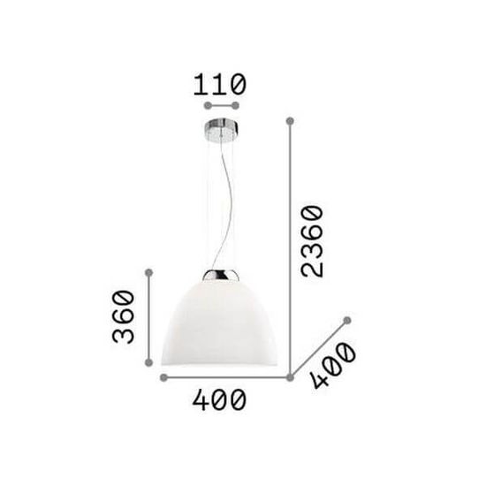 Ideal Lux TOLOMEO Pendelleuchte E27 ⌀400mm dimmbar Grau 001821