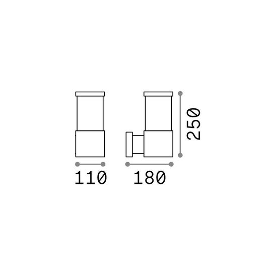 Ideal Lux TRONCO Wandleuchte E27 dimmbar Schwarz IP44 004716