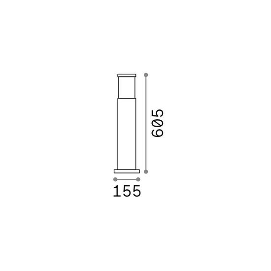 Ideal Lux TRONCO Stehleuchte E27 ⌀155mm dimmbar Schwarz IP65 004730