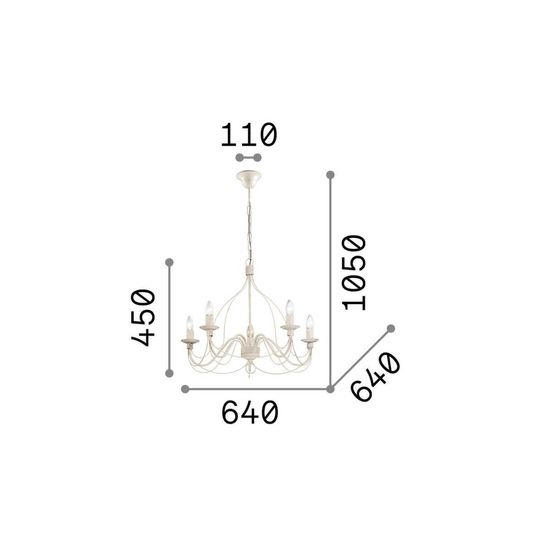 Ideal Lux CORTE Pendelleuchte E14 5-fach ⌀640mm dimmbar Weiss 005881