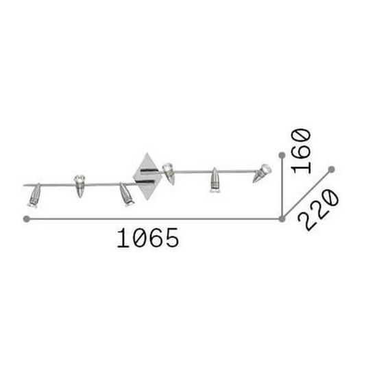 Ideal Lux ALFA GU10 Deckenleuchte 6x dimmbar Nickel warmweiss 006338