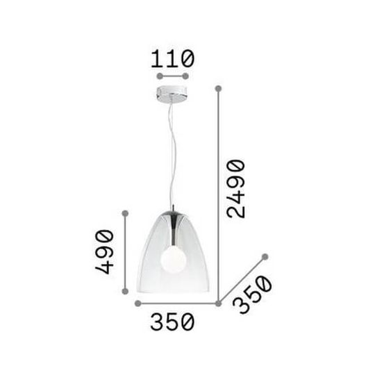 Ideal Lux AUDI-20 E27 Pendelleuchte 8W ⌀350mm dimmbar Klar warmweiss 016931