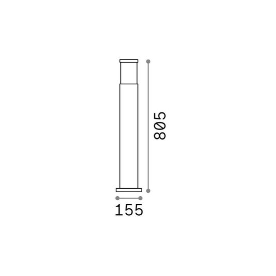 Ideal Lux TRONCO Stehleuchte E27 ⌀155mm dimmbar Grau IP65 026961