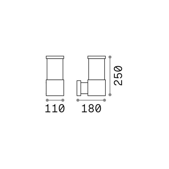 Ideal Lux TRONCO Wandleuchte E27 dimmbar Grau IP44 026978