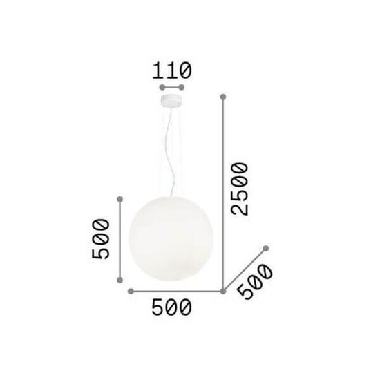 Ideal Lux MAPA BIANCO Pendelleuchte E27 ⌀500mm dimmbar Weiss 032122