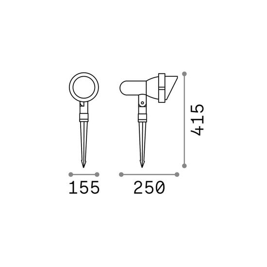 Ideal Lux TERRA Bodenleuchte E27 dimmbar Anthrazit IP65 033044