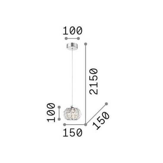 Ideal Lux CALYPSO G9 Pendelleuchte ⌀150mm dimmbar Chrom warmweiss 044187