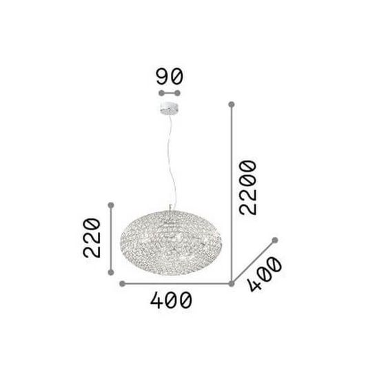 Ideal Lux ORION Pendelleuchte E14 6-fach ⌀400mm dimmbar Chrom 059181