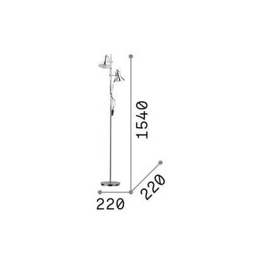 Ideal Lux POLLY Stehleuchte E27 2-fach ⌀220mm Silber 061115