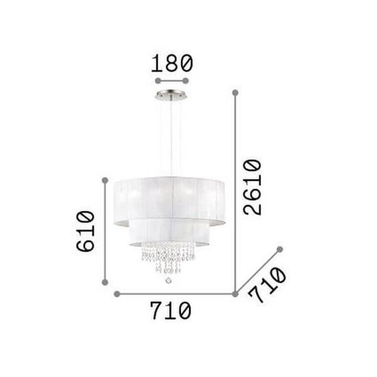 Ideal Lux OPERA Pendelleuchte E27 6-fach ⌀710mm dimmbar Weiss 068299