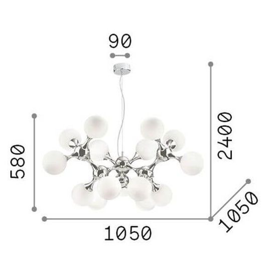 Ideal Lux NODI Pendelleuchte E14 15-fach ⌀1050mm dimmbar Weiss 082073