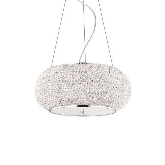 Ideal Lux PASHA' Pendelleuchte E14 6-fach ⌀400mm dimmbar Chrom 082158