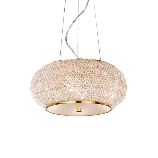 Ideal Lux PASHA' Pendelleuchte E14 6-fach ⌀400mm dimmbar Gold 082172