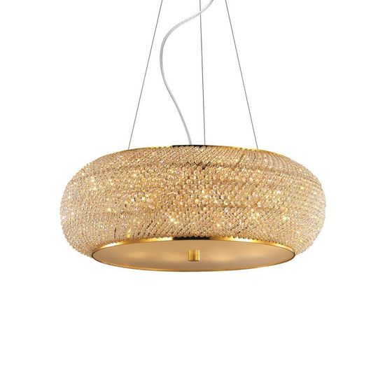 Ideal Lux PASHA' Pendelleuchte E14 10-fach ⌀550mm dimmbar Gold 082257