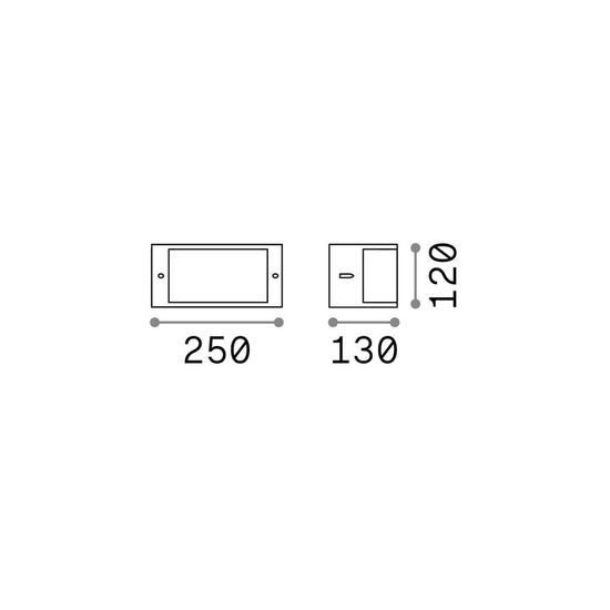 Ideal Lux REX-1 Wandleuchte E27 dimmbar Anthrazit IP44 092409