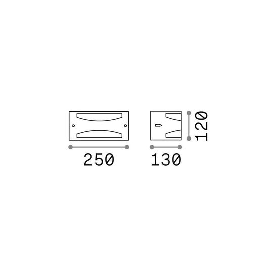 Ideal Lux REX-3 Wandleuchte E27 dimmbar Anthrazit IP44 092447