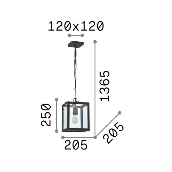 Ideal Lux IGOR Pendelleuchte E27 dimmbar Schwarz 092850