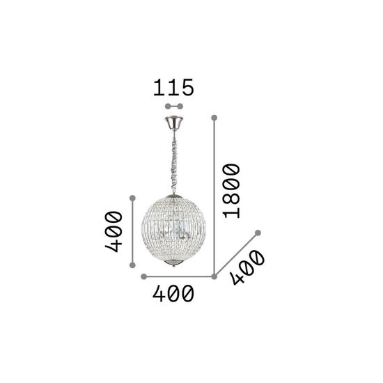 Ideal Lux LUXOR G9 Pendelleuchte 6x ⌀400mm dimmbar Chrom warmweiss 092911