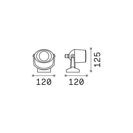 Ideal Lux ELIO GU10 Wandleuchte dimmbar Schwarz IP66 CCT einstellbare Lichtfarbe 096476