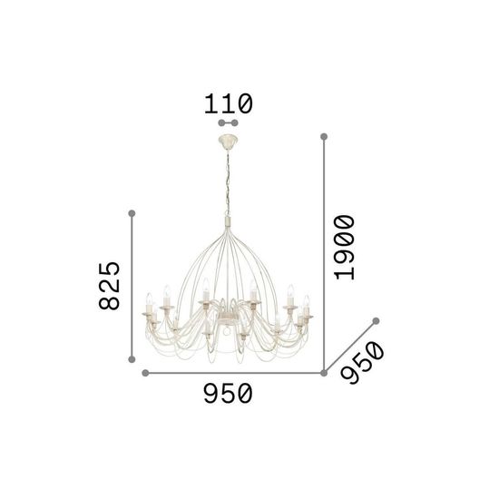 Ideal Lux CORTE Pendelleuchte E14 12-fach ⌀950mm dimmbar Rostfarben 097671