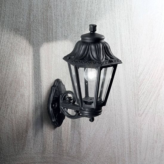 Ideal Lux DAFNE Wandleuchte E27 ⌀220mm dimmbar Schwarz IP55 101491