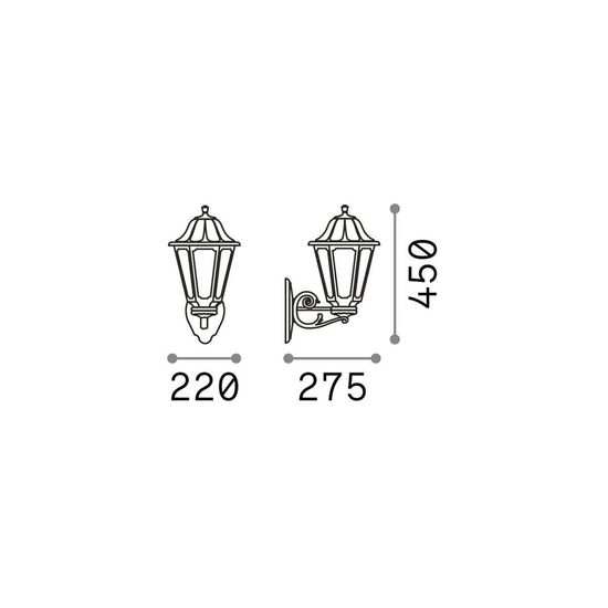 Ideal Lux DAFNE Wandleuchte E27 ⌀220mm dimmbar Schwarz IP55 101491