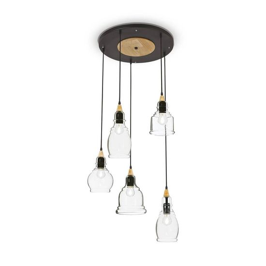 Ideal Lux GRETEL Pendelleuchte E27 5-fach ⌀500mm dimmbar Schwarz 103174