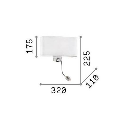 Ideal Lux HOTEL E27/LED Wandleuchte 1+1x Baumwolle warmweiss 103204