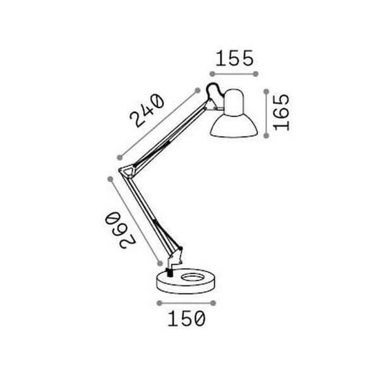 Ideal Lux KELLY Tischleuchte E27 ⌀155mm Weiss 108117