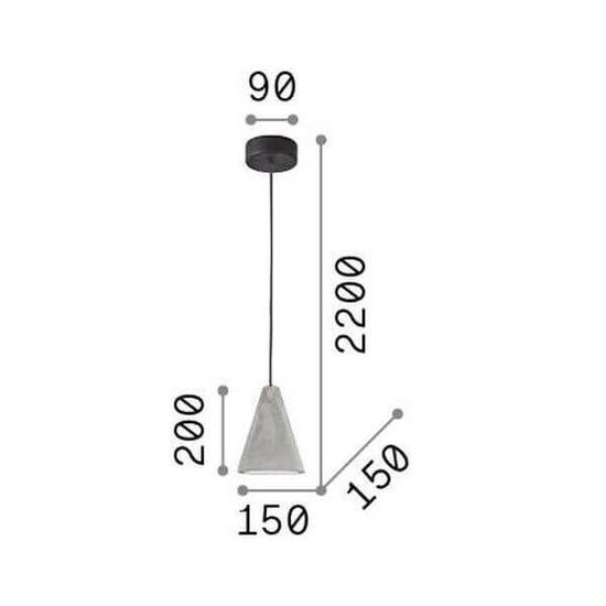 Ideal Lux OIL Pendelleuchte E27 ⌀150mm dimmbar Beton 110424