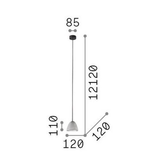 Ideal Lux OIL Pendelleuchte GU10 ⌀120mm dimmbar Beton 110462