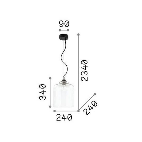 Ideal Lux BISTRO' Pendelleuchte E27 ⌀240mm dimmbar Klar 112305