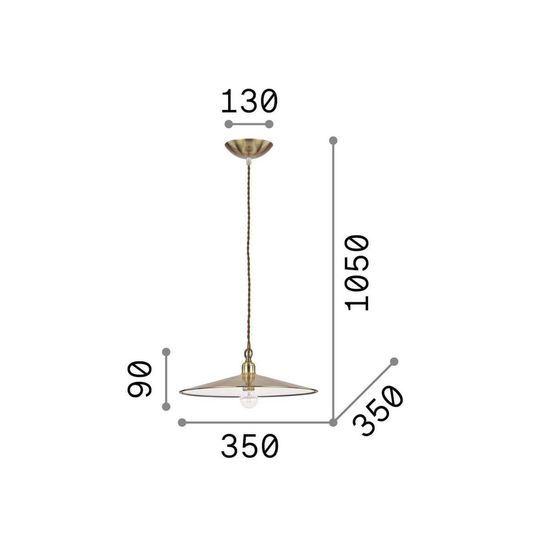 Ideal Lux CANTINA Pendelleuchte E27 ⌀350mm dimmbar Brüniert 112701