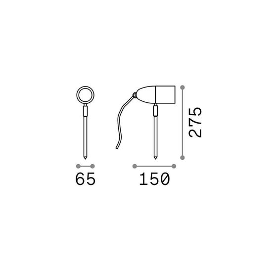 Ideal Lux INSIDE Bodenleuchte G9 dimmbar Anthrazit IP54 115412