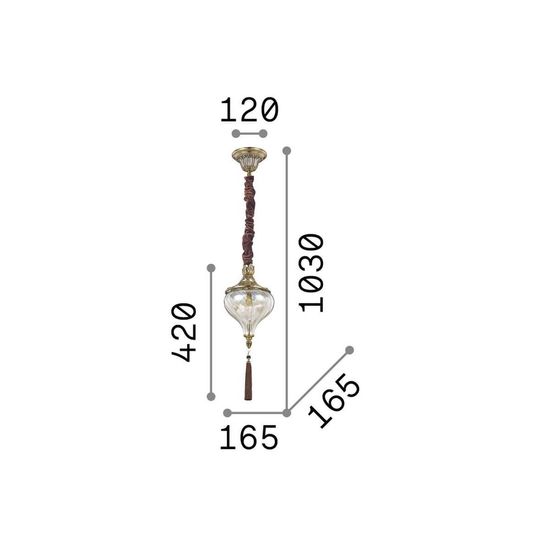 Ideal Lux HAREM Pendelleuchte E27 ⌀165mm dimmbar Brüniert 115979