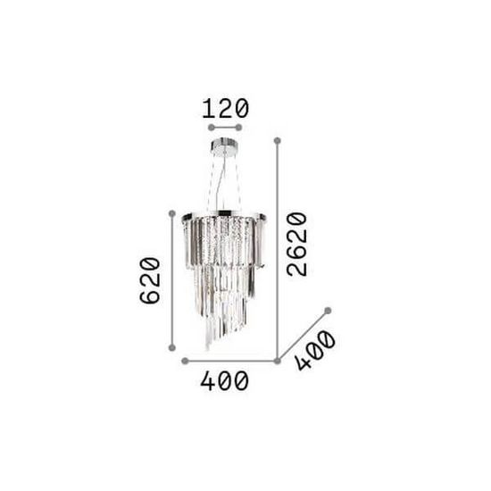 Ideal Lux CARLTON Pendelleuchte E14 8-fach ⌀400mm dimmbar Chrom 117737