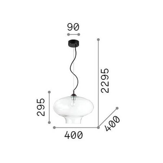 Ideal Lux BISTRO' Pendelleuchte E27 ⌀400mm dimmbar Klar 120898