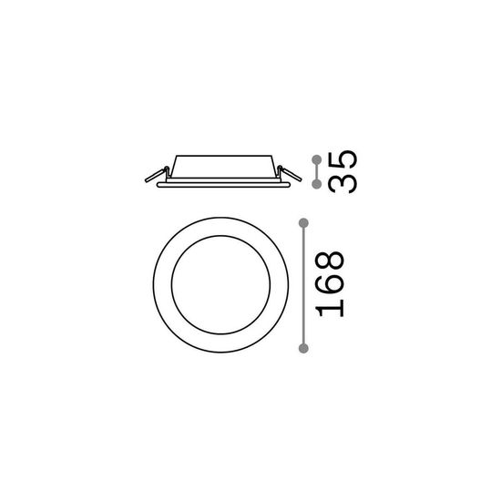 Ideal Lux GROOVE LED Einbauleuchte 20W ⌀168mm Weiss warmweiss 123998