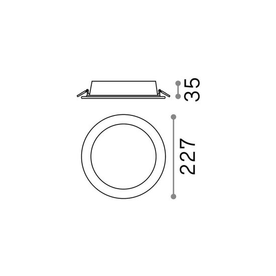 Ideal Lux GROOVE LED Einbauleuchte 30W ⌀227mm Weiss warmweiss 124018