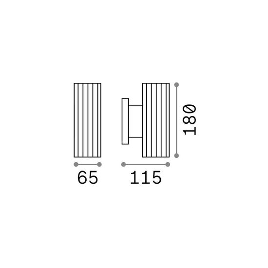 Ideal Lux BASE Wandleuchte GU10 2-fach dimmbar Schwarz IP44 129433