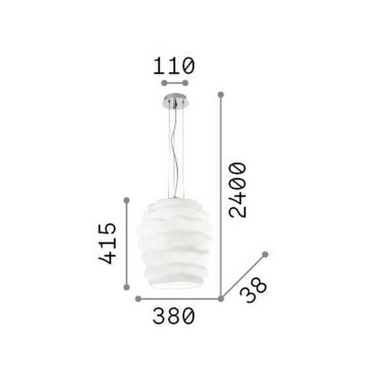 Ideal Lux KARMA Pendelleuchte E27 ⌀380mm dimmbar Weiss 132365