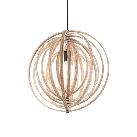 Ideal Lux DISCO Pendelleuchte E27 ⌀500mm dimmbar Holz 138275