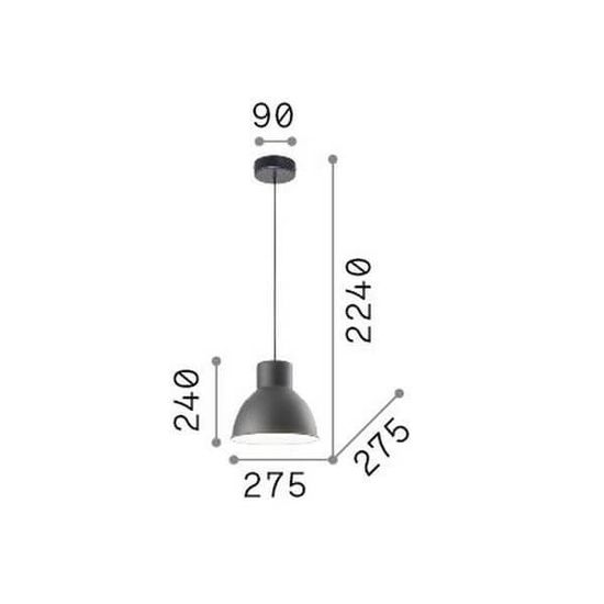 Ideal Lux METRO Pendelleuchte E27 ⌀275mm dimmbar Grau 139098