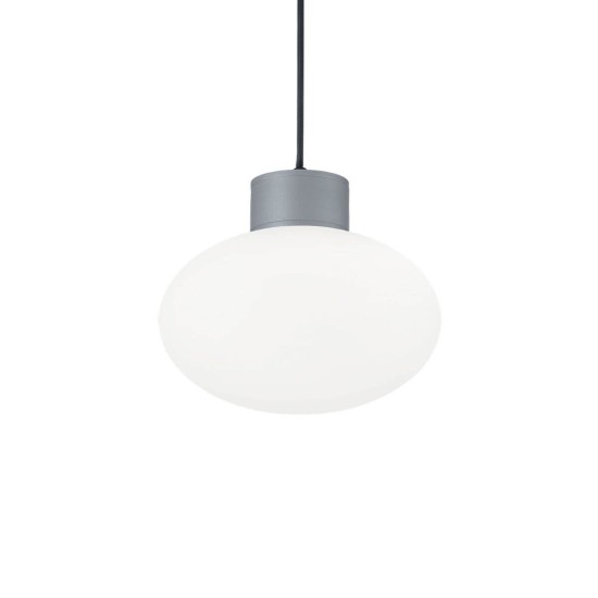 Ideal Lux CLIO Pendelleuchte E27 ⌀90mm dimmbar Grau IP44 144238